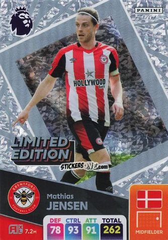 Figurina Mathias Jensen - English Premier League 2024-2025. Adrenalyn XL
 n. LE-MJ - Panini