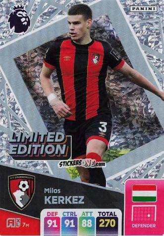 Sticker Milos Kerkez - English Premier League 2024-2025. Adrenalyn XL
 n. LE-MK - Panini