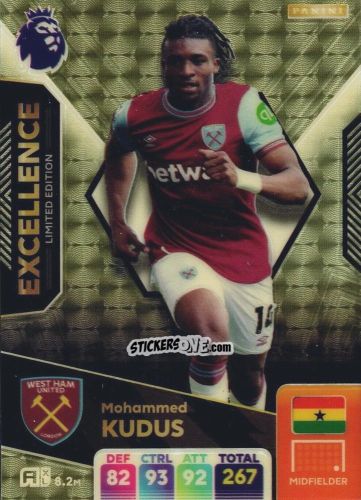 Sticker Mohammed Kudus - English Premier League 2024-2025. Adrenalyn XL
 n. EX4 - Panini