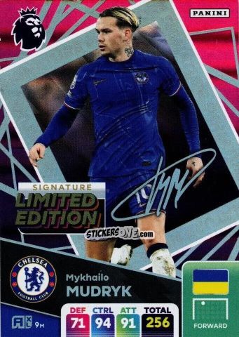 Figurina Mykhalio Mudryk - English Premier League 2024-2025. Adrenalyn XL
 n. LEPS-MM - Panini