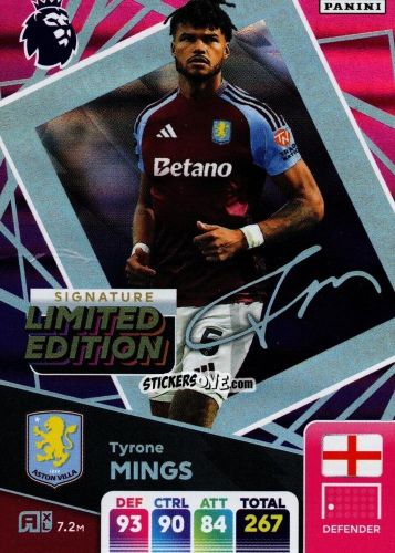 Sticker Tyrone Mings - English Premier League 2024-2025. Adrenalyn XL
 n. LEPS-TM - Panini