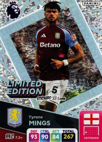 Sticker Tyrone Mings - English Premier League 2024-2025. Adrenalyn XL
 n. LE-TM - Panini