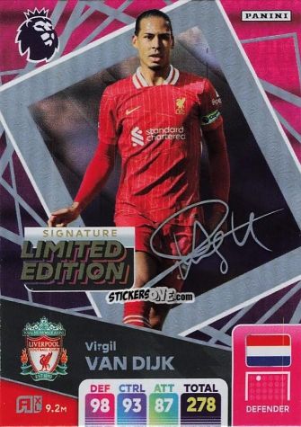 Figurina Virgil van Dijk - English Premier League 2024-2025. Adrenalyn XL
 n. LEPS-VVD - Panini