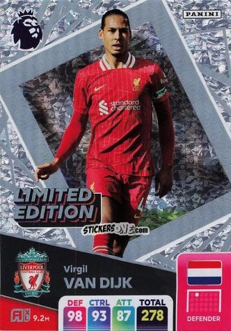 Figurina Virgil van Dijk - English Premier League 2024-2025. Adrenalyn XL
 n. LE-VVD - Panini
