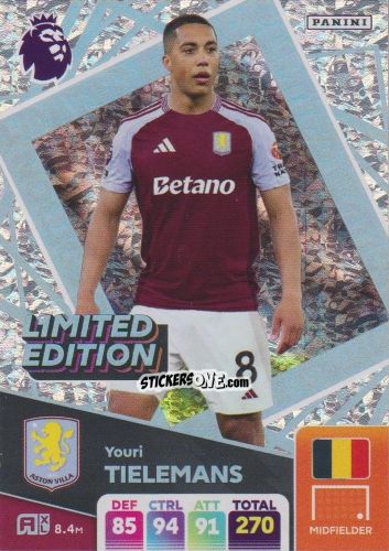 Sticker Youri Tielemans - English Premier League 2024-2025. Adrenalyn XL
 n. LE-YT - Panini