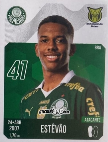 Figurina Estêvão Willian - Brasileirão 2024
 n. 17 - Panini