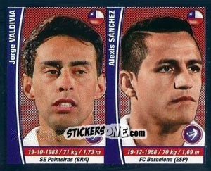 Figurina Jorge Valdivia / Alexis Sanchez - Copa Mundial Brasil 2014 n. 110r - Navarrete