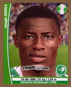 Sticker Joseph Akpala - Copa Mundial Brasil 2014 n. 314 - Navarrete