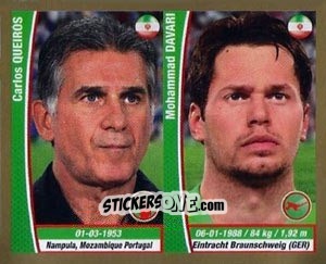 Sticker Carlos Queiroz / Daniel Davari - Copa Mundial Brasil 2014 n. 329 - Navarrete