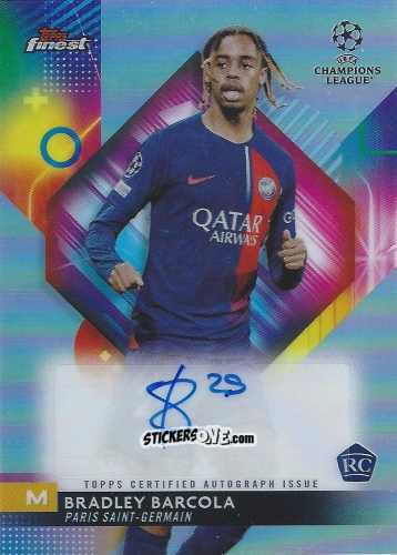 Sticker Bradley Barcola - Finest UEFA Club Competitions 2023-2024
 n. A-BB - Topps