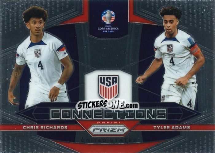 Sticker Chris Richards / Tyler Adams - Prizm Copa America 2023-2024
 n. C22 - Panini
