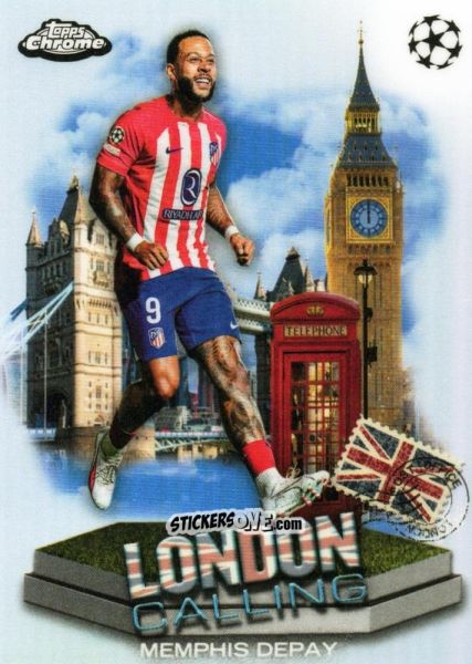 Figurina Memphis Depay - UEFA Club Competitions Chrome 2023-2024
 n. LC-2 - Topps
