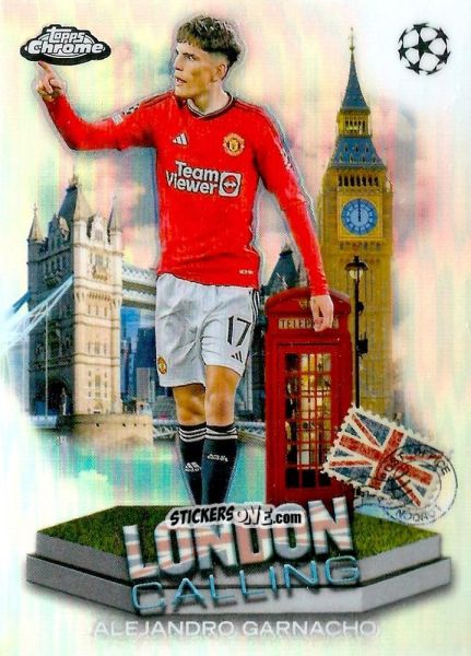 Figurina Alejandro Garnacho - UEFA Club Competitions Chrome 2023-2024
 n. LC-9 - Topps