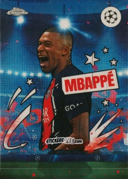 Sticker Kylian Mbappé - UEFA Club Competitions Chrome 2023-2024
 n. TF-3 - Topps