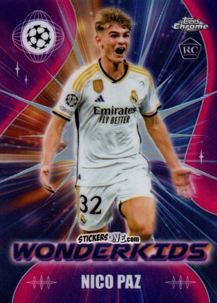 Sticker Nico Paz - UEFA Club Competitions Chrome 2023-2024
 n. WK-10 - Topps