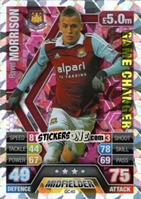 Figurina Ravel Morrison - English Premier League 2013-2014. Match Attax Extra n. GC40 - Topps