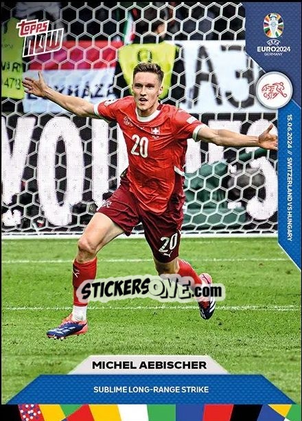 Figurina Michel Aebischer - Now Uefa Euro 2024 n. 8 - Topps