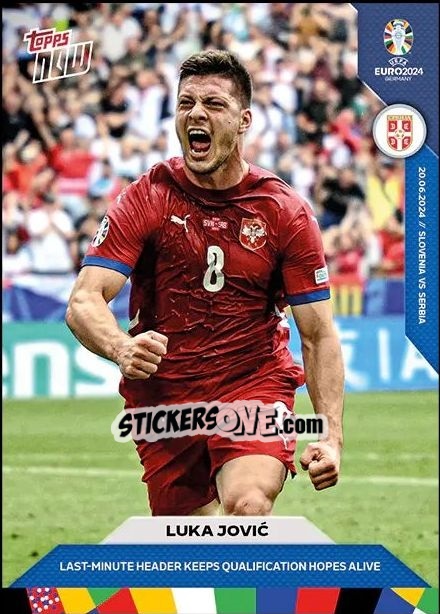 Figurina Luka Jović - Now Uefa Euro 2024 n. 20 - Topps