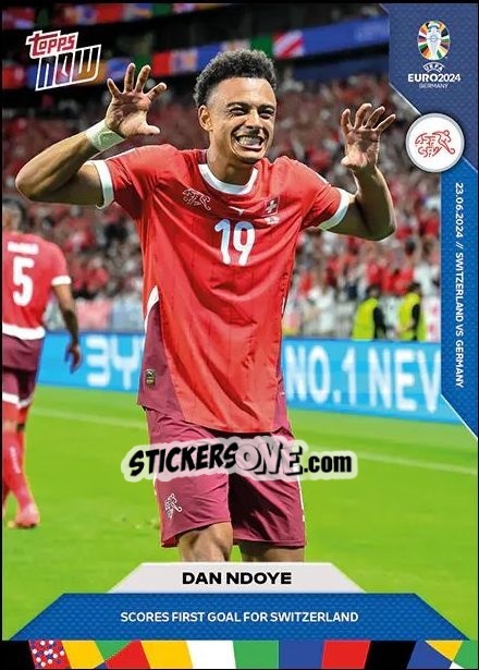Figurina Dan Ndoye - Now Uefa Euro 2024 n. 25 - Topps
