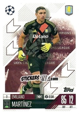 Figurina Emiliano Martinez - Uefa Champions League & Europa League 2024-2025. Match Attax n. 2 - Topps