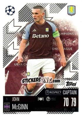 Cromo John McGinn - Uefa Champions League & Europa League 2024-2025. Match Attax n. 6 - Topps