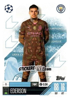 Figurina Ederson - Uefa Champions League & Europa League 2024-2025. Match Attax n. 11 - Topps