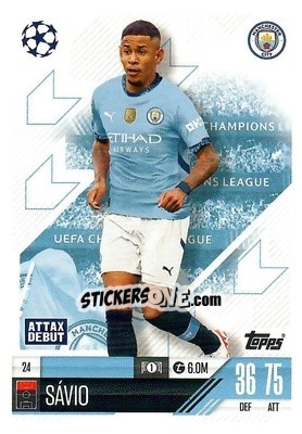 Sticker Sávio - Uefa Champions League & Europa League 2024-2025. Match Attax n. 24 - Topps