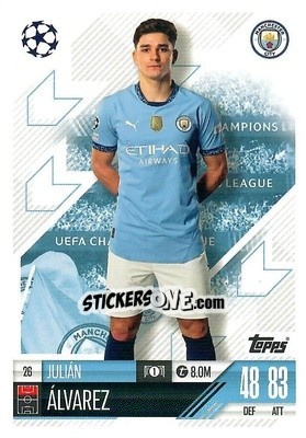 Cromo Julian Alvarez - Uefa Champions League & Europa League 2024-2025. Match Attax n. 26 - Topps