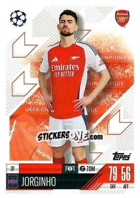 Figurina Jorginho - Uefa Champions League & Europa League 2024-2025. Match Attax n. 37 - Topps