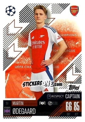 Figurina Martin Ødegaard - Uefa Champions League & Europa League 2024-2025. Match Attax n. 39 - Topps