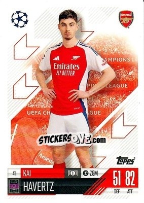 Figurina Kai Havertz - Uefa Champions League & Europa League 2024-2025. Match Attax n. 41 - Topps