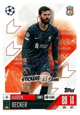 Cromo Alisson Becker - Uefa Champions League & Europa League 2024-2025. Match Attax n. 47 - Topps