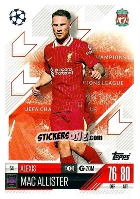 Cromo Alexis Mac Allister - Uefa Champions League & Europa League 2024-2025. Match Attax n. 54 - Topps