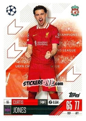 Sticker Curtis Jones - Uefa Champions League & Europa League 2024-2025. Match Attax n. 55 - Topps