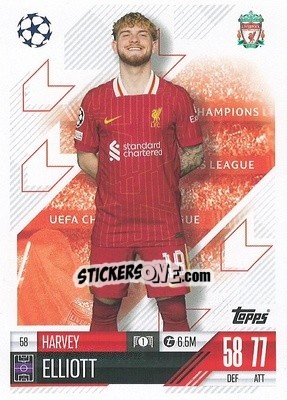 Cromo Harvey Elliott - Uefa Champions League & Europa League 2024-2025. Match Attax n. 58 - Topps
