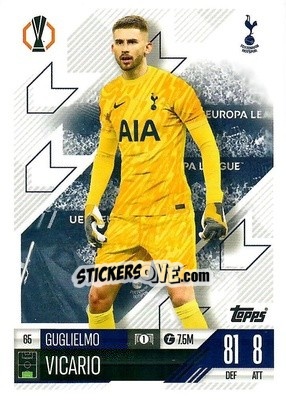 Cromo Guglielmo Vicario - Uefa Champions League & Europa League 2024-2025. Match Attax n. 65 - Topps