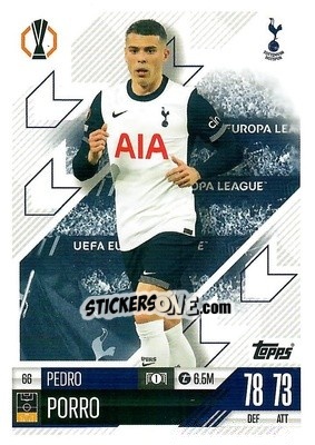 Figurina Pedro Porro - Uefa Champions League & Europa League 2024-2025. Match Attax n. 66 - Topps