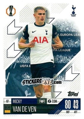 Sticker Micky van de Ven - Uefa Champions League & Europa League 2024-2025. Match Attax n. 67 - Topps