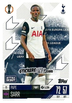 Cromo Pape Sarr - Uefa Champions League & Europa League 2024-2025. Match Attax n. 72 - Topps
