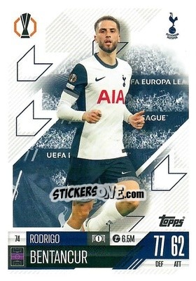 Cromo Rodrigo Bentancur - Uefa Champions League & Europa League 2024-2025. Match Attax n. 74 - Topps