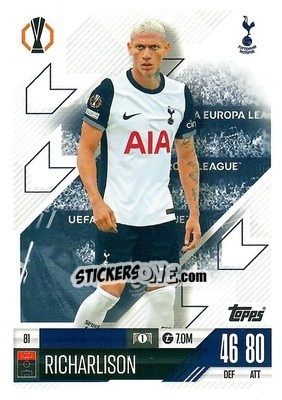 Figurina Richarlison - Uefa Champions League & Europa League 2024-2025. Match Attax n. 81 - Topps