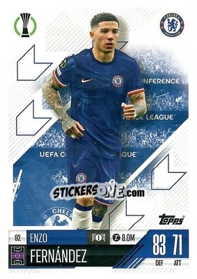 Sticker Enzo Fernandez - Uefa Champions League & Europa League 2024-2025. Match Attax n. 92 - Topps