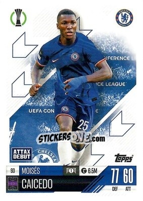 Cromo Moises Caicedo - Uefa Champions League & Europa League 2024-2025. Match Attax n. 93 - Topps
