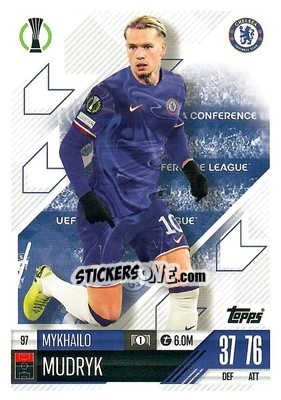 Figurina Mykhailo Mudryk - Uefa Champions League & Europa League 2024-2025. Match Attax n. 97 - Topps