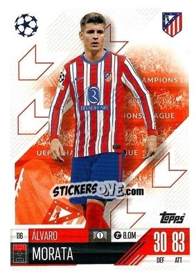 Figurina Alvaro Morata - Uefa Champions League & Europa League 2024-2025. Match Attax n. 116 - Topps
