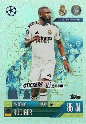 Cromo Antonio Rüdiger - Uefa Champions League & Europa League 2024-2025. Match Attax n. 121 - Topps