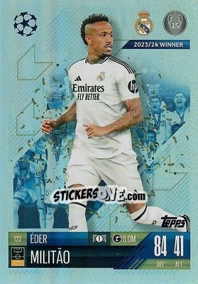 Figurina Eder Militao - Uefa Champions League & Europa League 2024-2025. Match Attax n. 123 - Topps