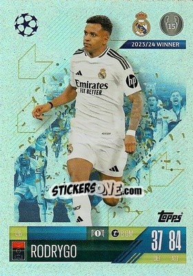 Figurina Rodrygo - Uefa Champions League & Europa League 2024-2025. Match Attax n. 135 - Topps