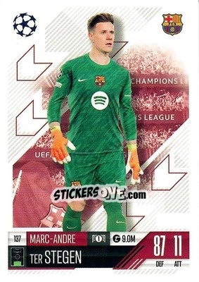 Figurina Marc-Andre ter Stegen - Uefa Champions League & Europa League 2024-2025. Match Attax n. 137 - Topps