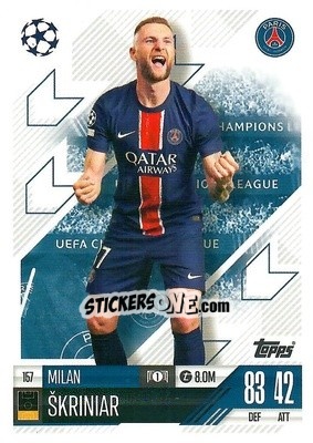 Figurina Milan Škriniar - Uefa Champions League & Europa League 2024-2025. Match Attax n. 157 - Topps